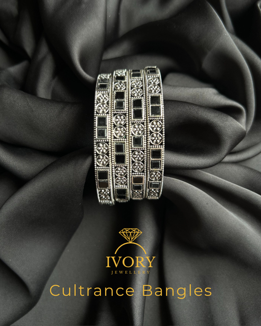 Onyx Blossom Bangles